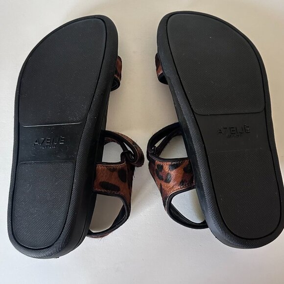 A7EIJE Astra Sandals Leopard Black Leather - Picture 7 of 7
